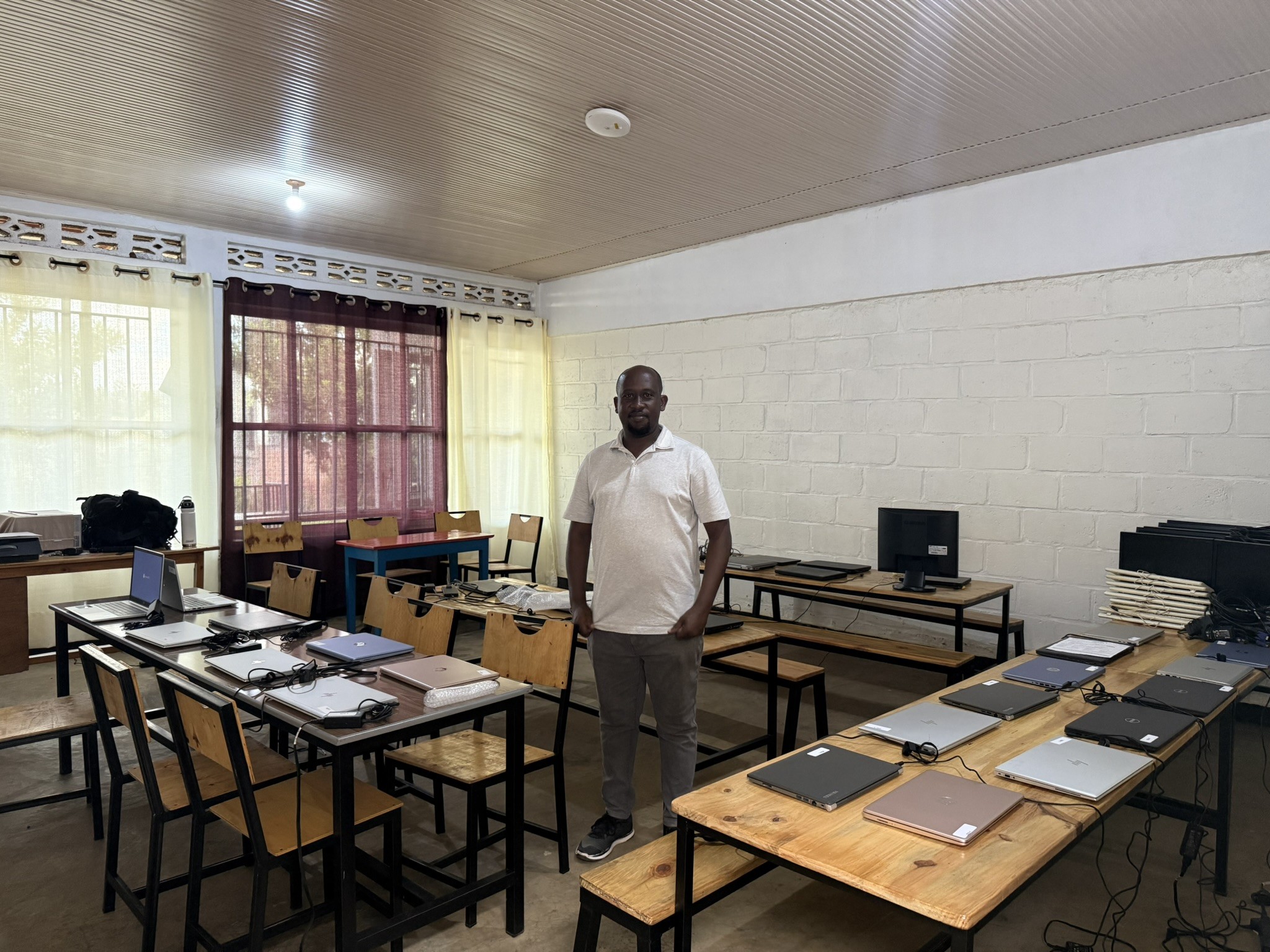 Setting up the computer lab at ATN.