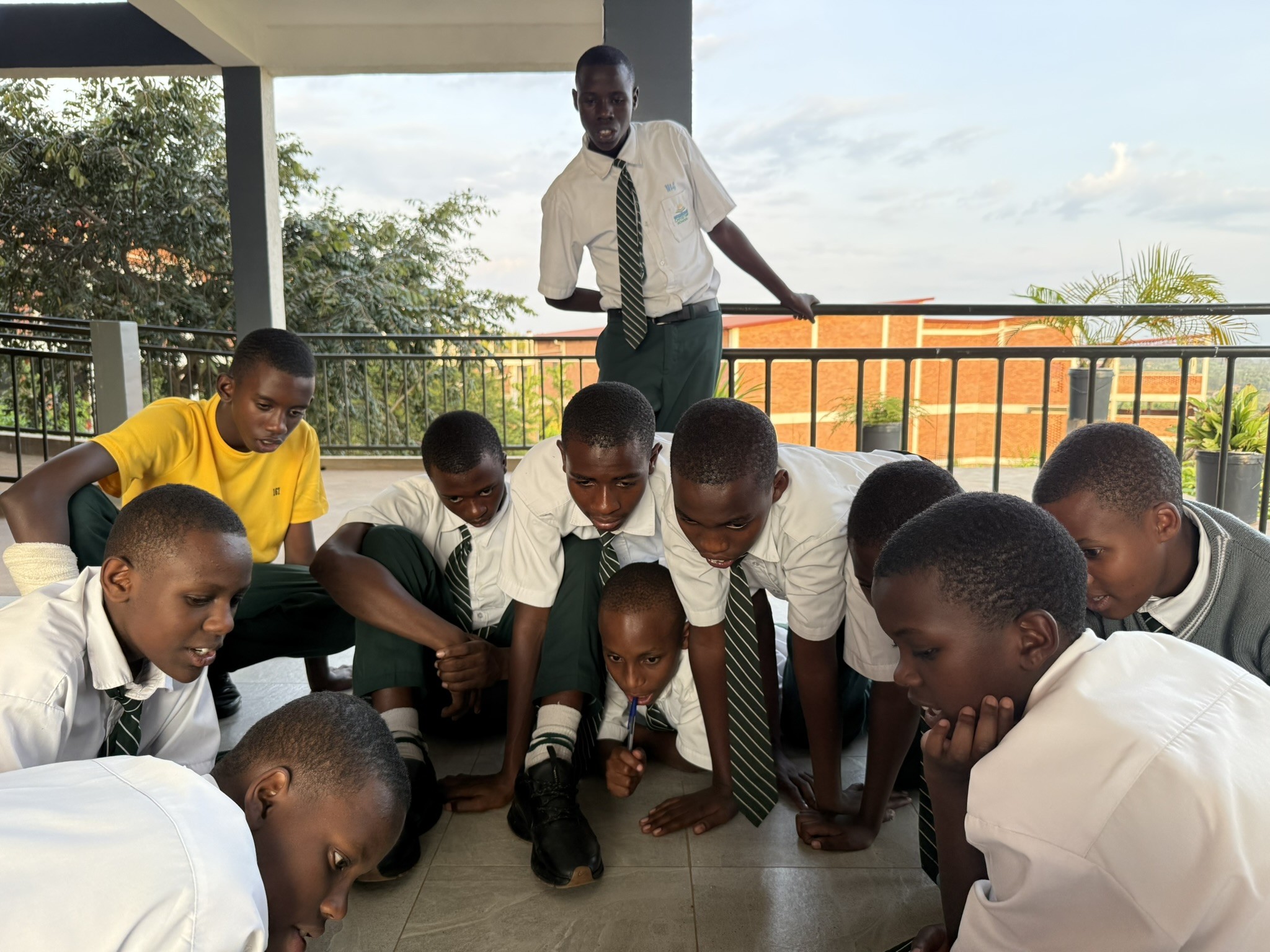 Students watching video