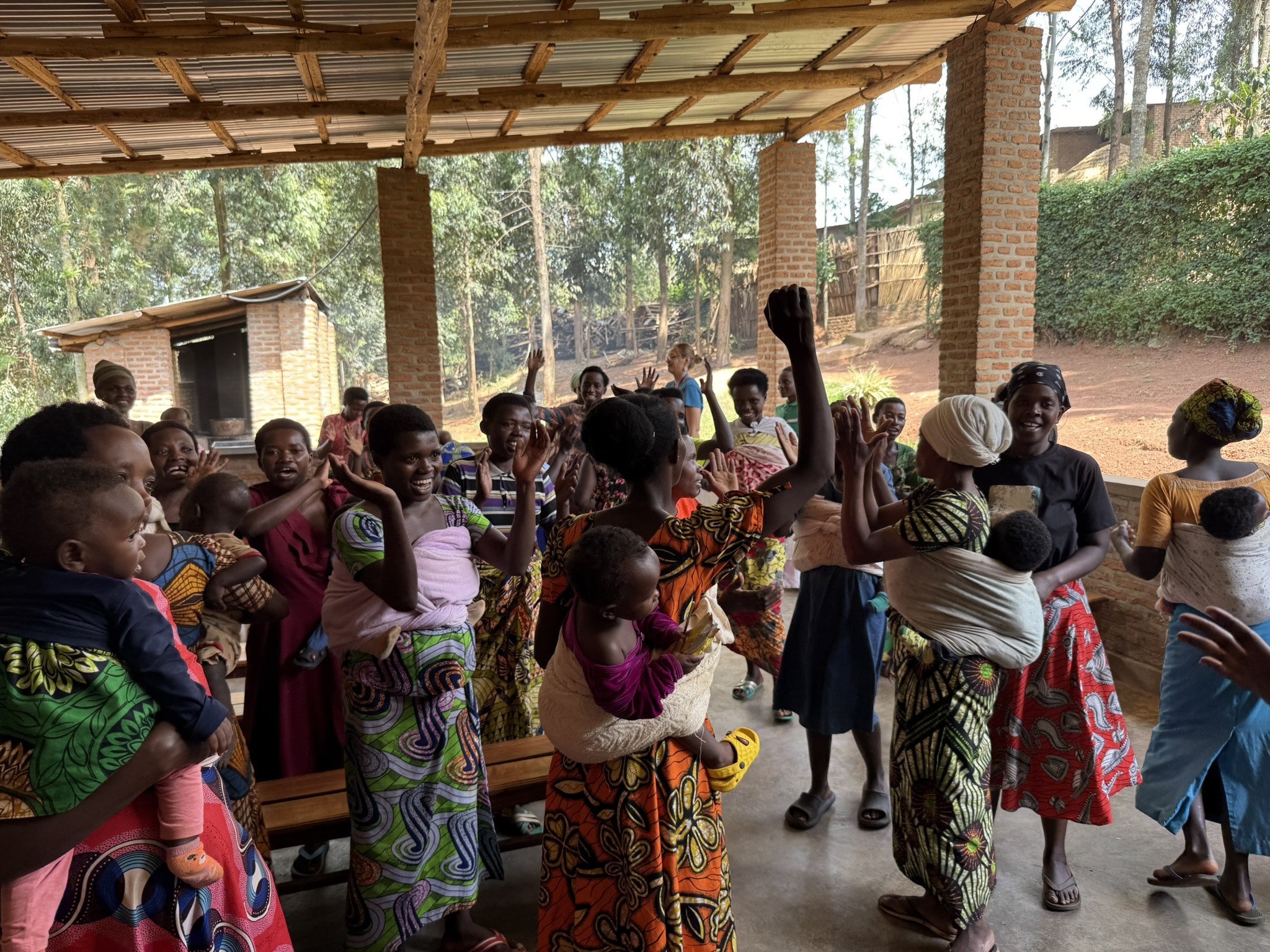 Moms in the Malnutrition Program dancing