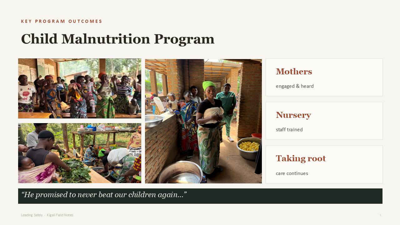 Child malnutrition program outcomes slide
