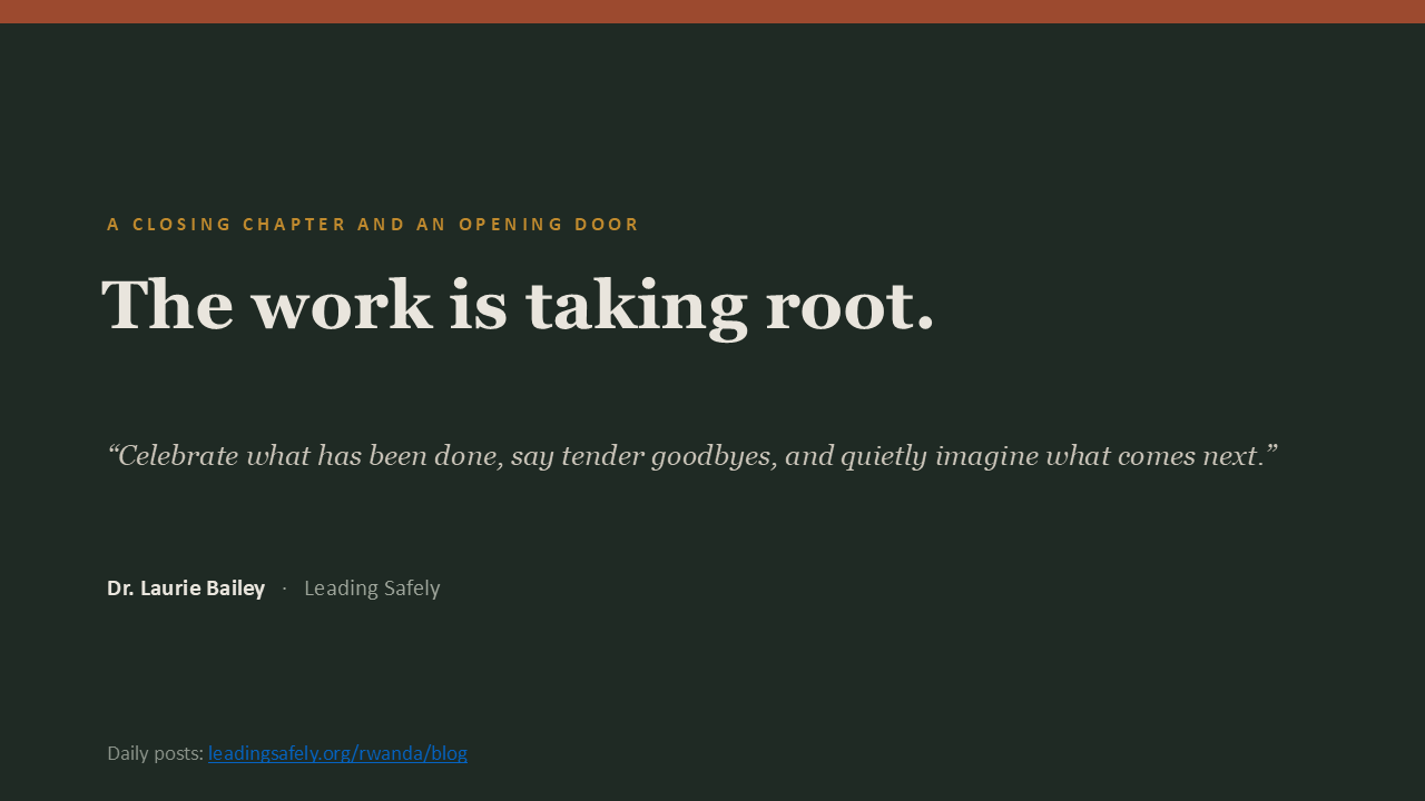 A closing chapter and an opening door slide